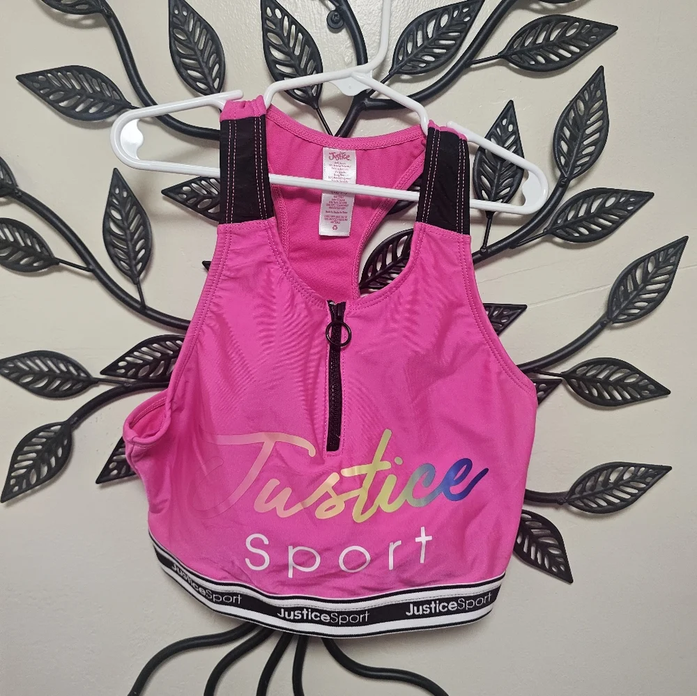 Justice Pink Bikini Set with Sporty‎ Black Trim size L (12-14)